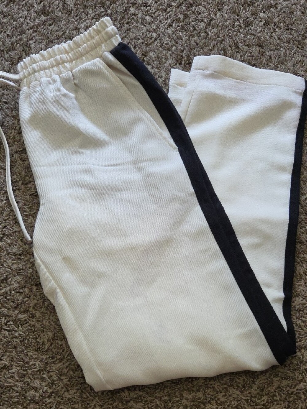 Current Air Cream Track Pants with Black Side Stripe Xs